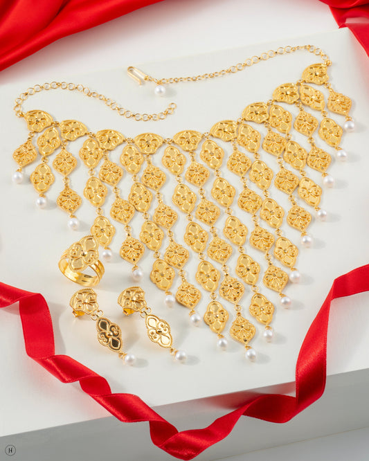 21karat bridal gold choker necklace set for ladies in Dubai | Online jewellery shop