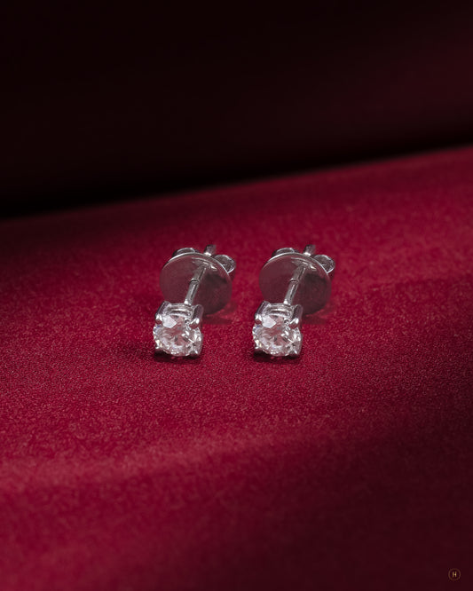 18K White Gold Lab Grown 0.55 Carat Solitaire Stud Diamond Earrings for women in dubai