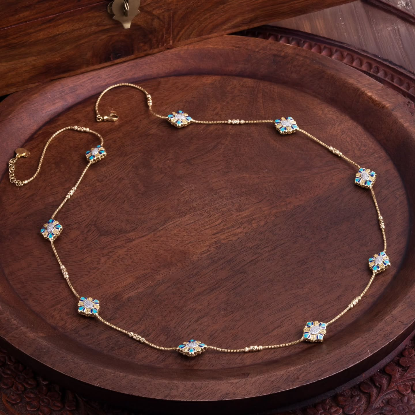 18Karat Yellow Gold Italian Floral drop rings with Turquoise for ladies | Online jewellery store in Sharjah, UAE | gold ring price in dubai