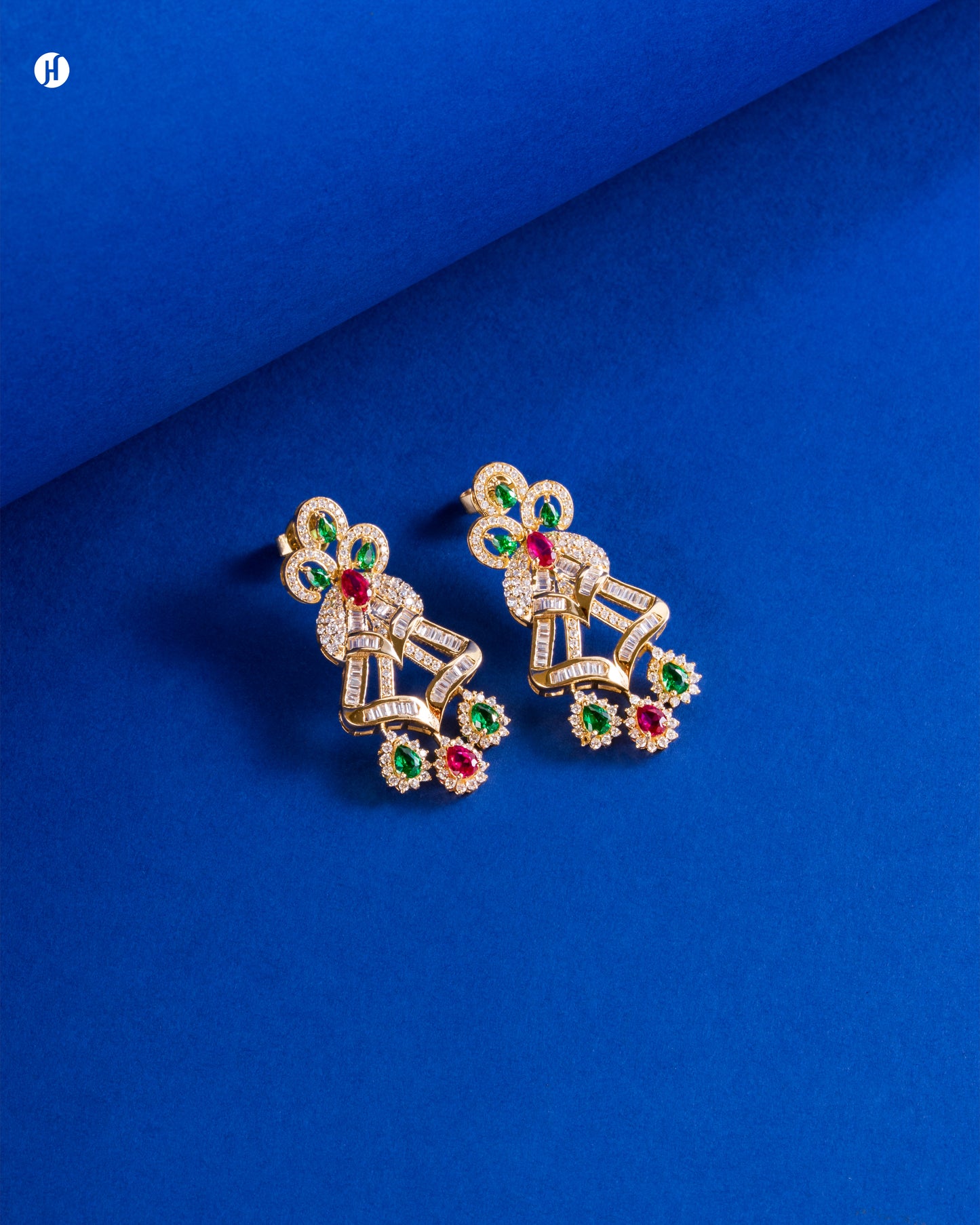 18Karat Yellow Gold Italian Pear Ruby Dangling Earrings For ladies in UAE | online jewellery store