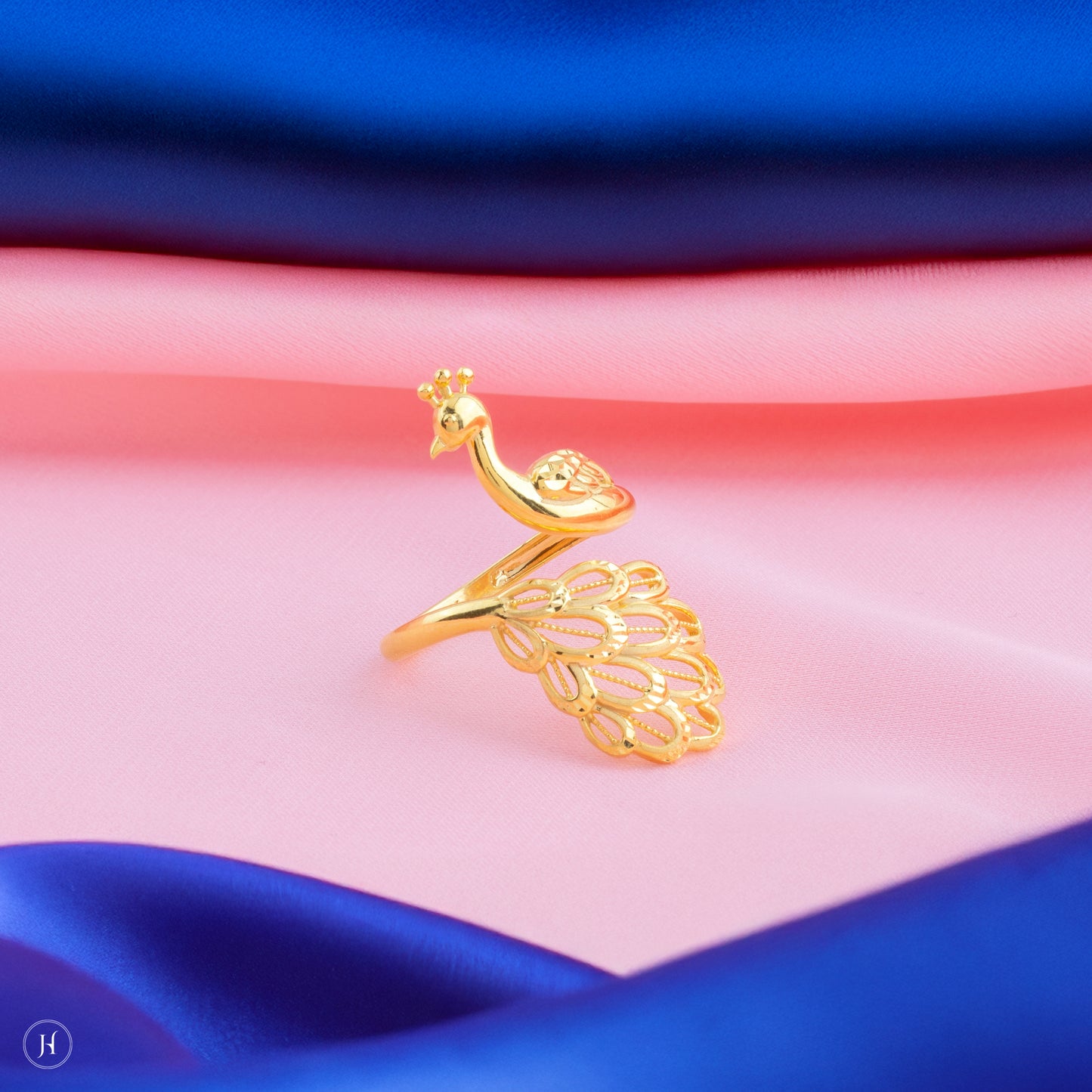 21K Yellow Gold Bahraini Peacock Ring For women in Rashidiya, Dubai, UAE