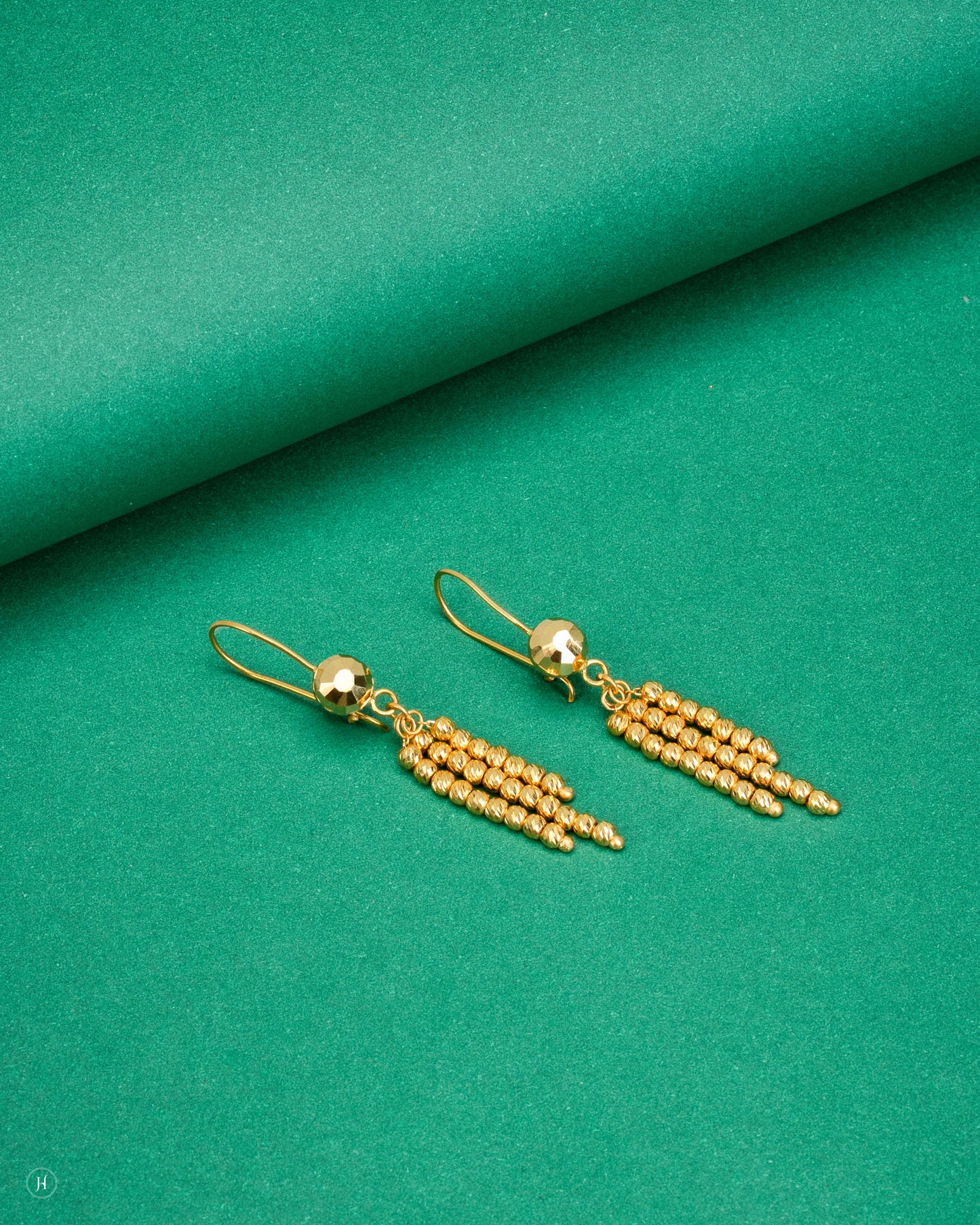 21Karat Yellow Gold Bahraini 3 Drop Bead Earrings | Khaleeji Jewellery
