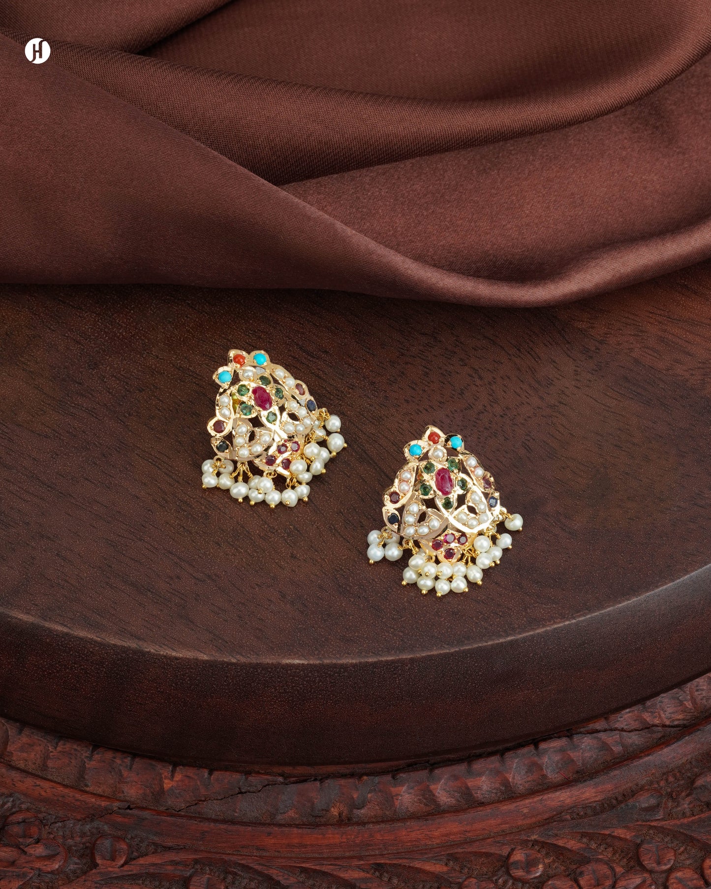 21Karat Yellow Gold Pakistani Grand Chandelier Earrings for Arab Khaleeji Ladies in UAE - J.H Jewellers
