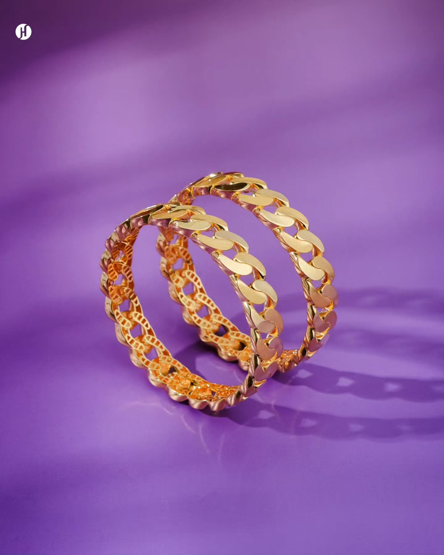 21K Yellow Gold Bahraini Twisted Rope Bangles