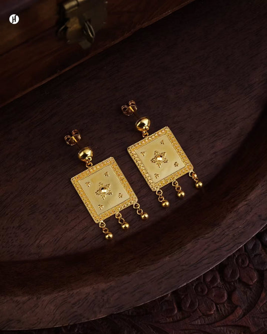 21K Yellow Gold Bahraini Gold Bead Long Necklace Set