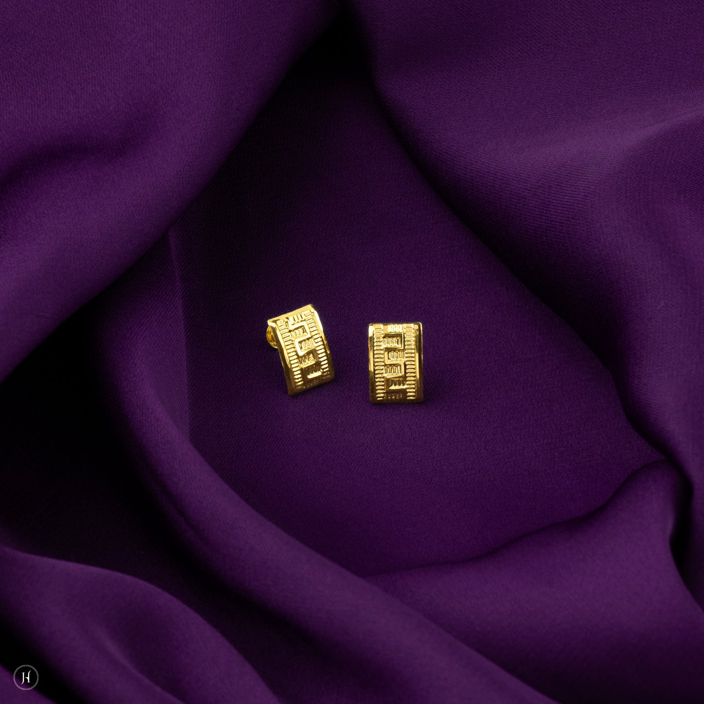 Affordable baby gift | 18K Yellow Gold Baby Rectangle earring Set