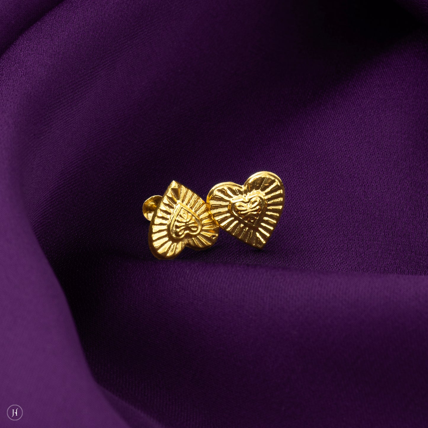 Cute Baby Gift | 18K Pure Gold Baby Heart In Heart Earrings In UAE