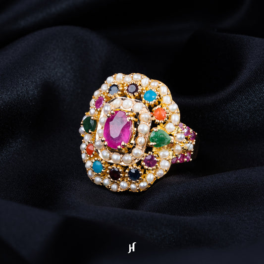 21K Gold Pakistani Navratna Ring with Fresh water Pearls
21K GOLD RING DESIGN
21K GOLD RING IN DUBAI
SHARJAH GOLD SOUQ
21K YELLOW GOLD RING
TRADITIONAL DESIGN RING
PAKISTANI RING
NAVRATNA GEMSTONE RING
21K YELLOW GOLD PAKISTANI RING