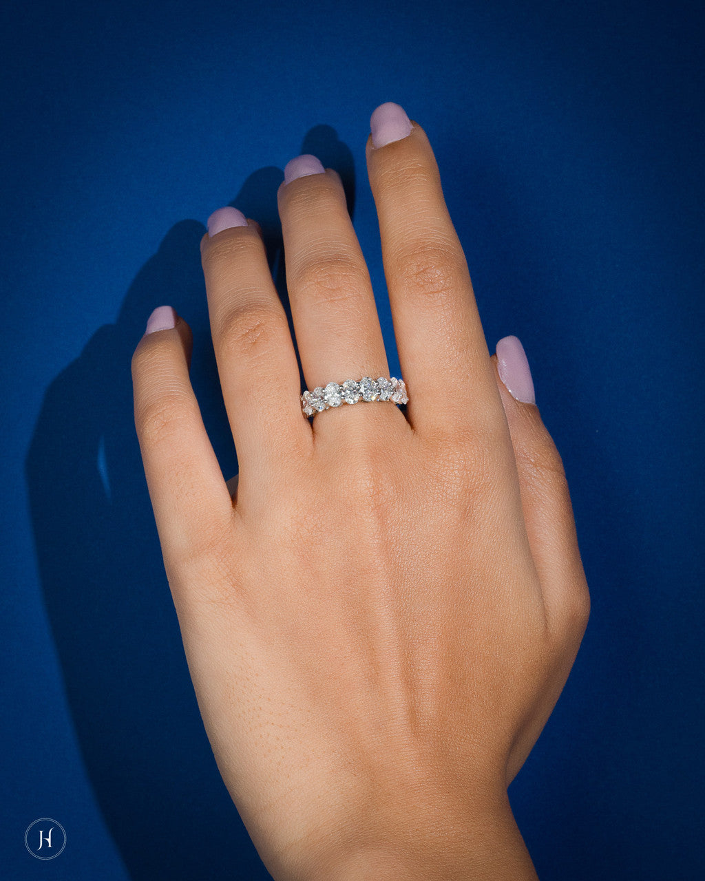 18K White Gold Lab Grown Diamond Oval Tennis Ring