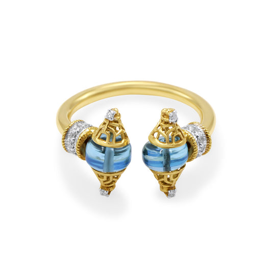 Blue Topaz Cuff Ring - Front view
Blue Topaz Ring
Gold Ring in dubai