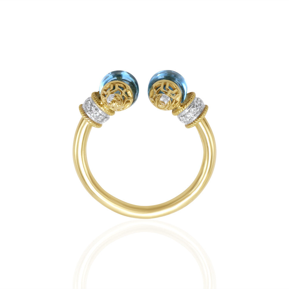 Blue Topaz Cuff Ring - Side Angle
Blue Topaz
Gold Ring in Dubai