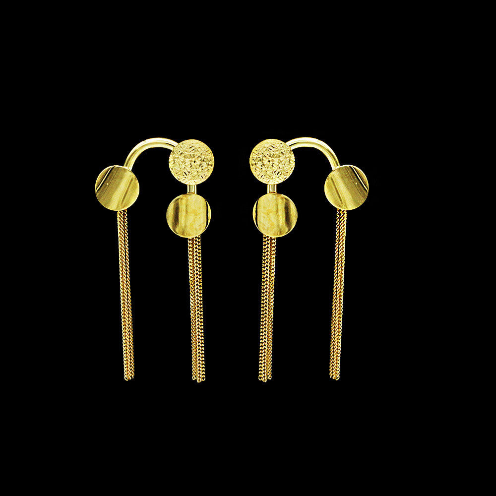 18K Yellow Gold Italian Disc earrings