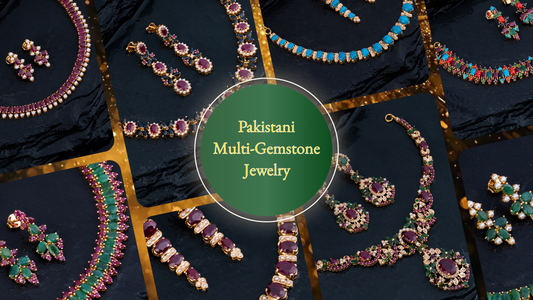 Pakistani Multi-Gemstone Pearl Jewelry | Traditional 21K Gold Designs in UAE