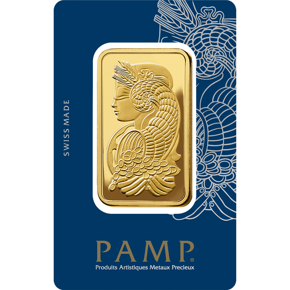 24K PAMP Lady Fortuna Gold Bar 100 Grams