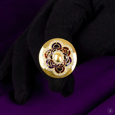 18K Yellow Gold Emirati Flower Statement Ring