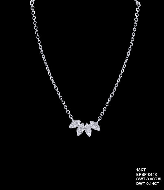 18K white gold diamond lotus pendant necklace for ladies — everyday and party wear jewelry, ideal gift, Dubai UAE