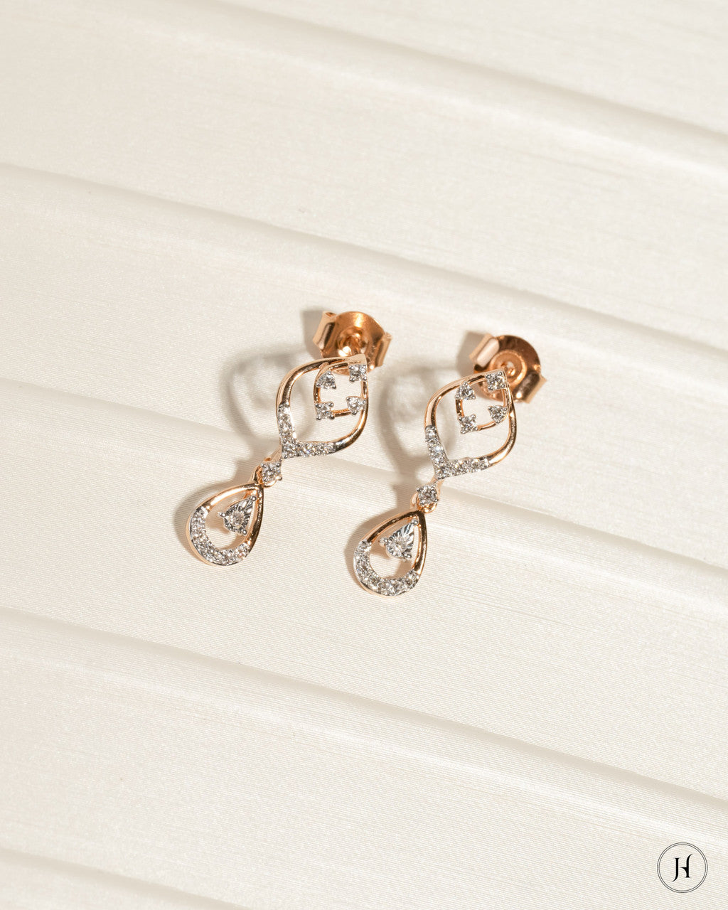 18K Rose Gold Diamond Earrings