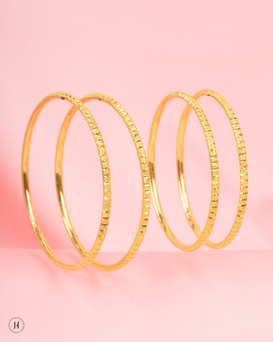 21K Yellow Gold Sterling Bangles