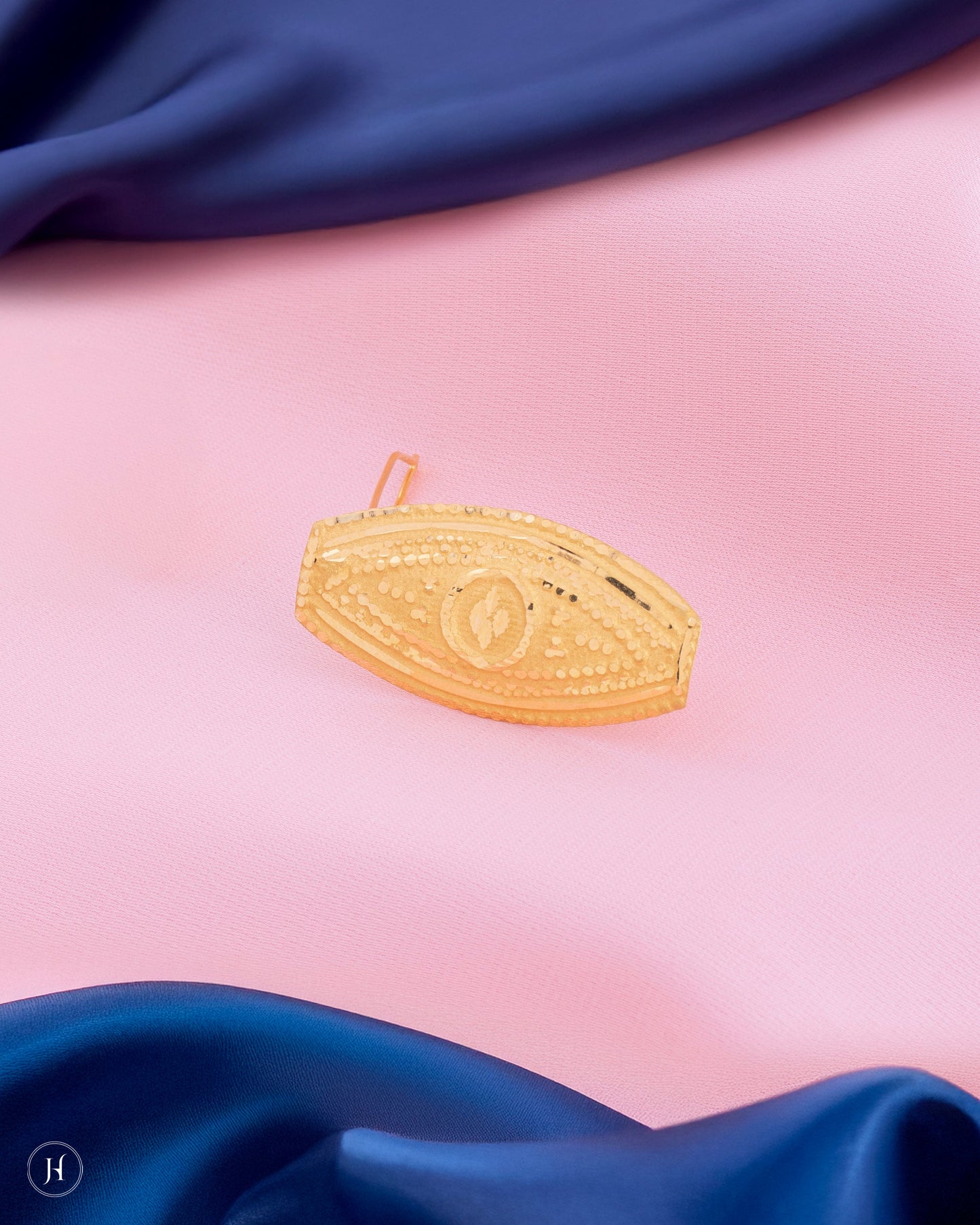 21K Yellow Gold Bahraini Traditional Leaf Coin Hair Pin for women in uae