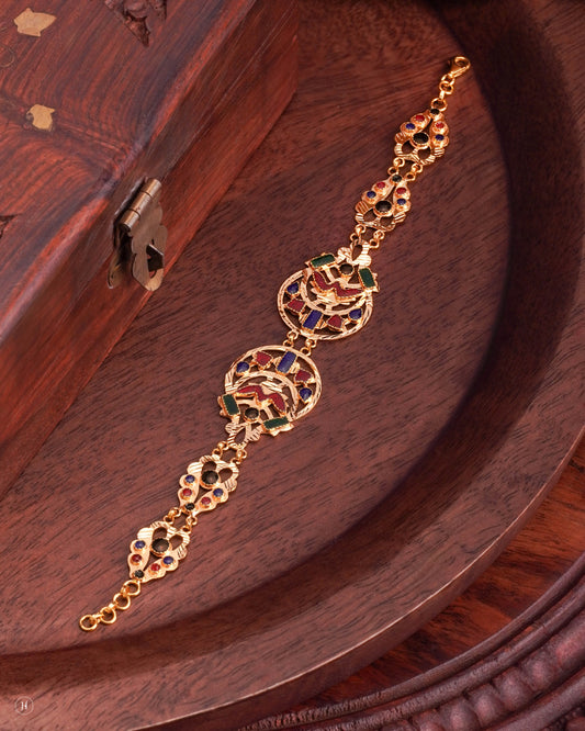 21Karat Yellow Gold Bahraini Crescent Meena Bracelet | Online Jewellery Store