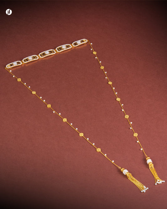 21Karat Yellow Gold Bahraini Floral 2-in-1 Choker & Forehead Band for women | jewellery accessories