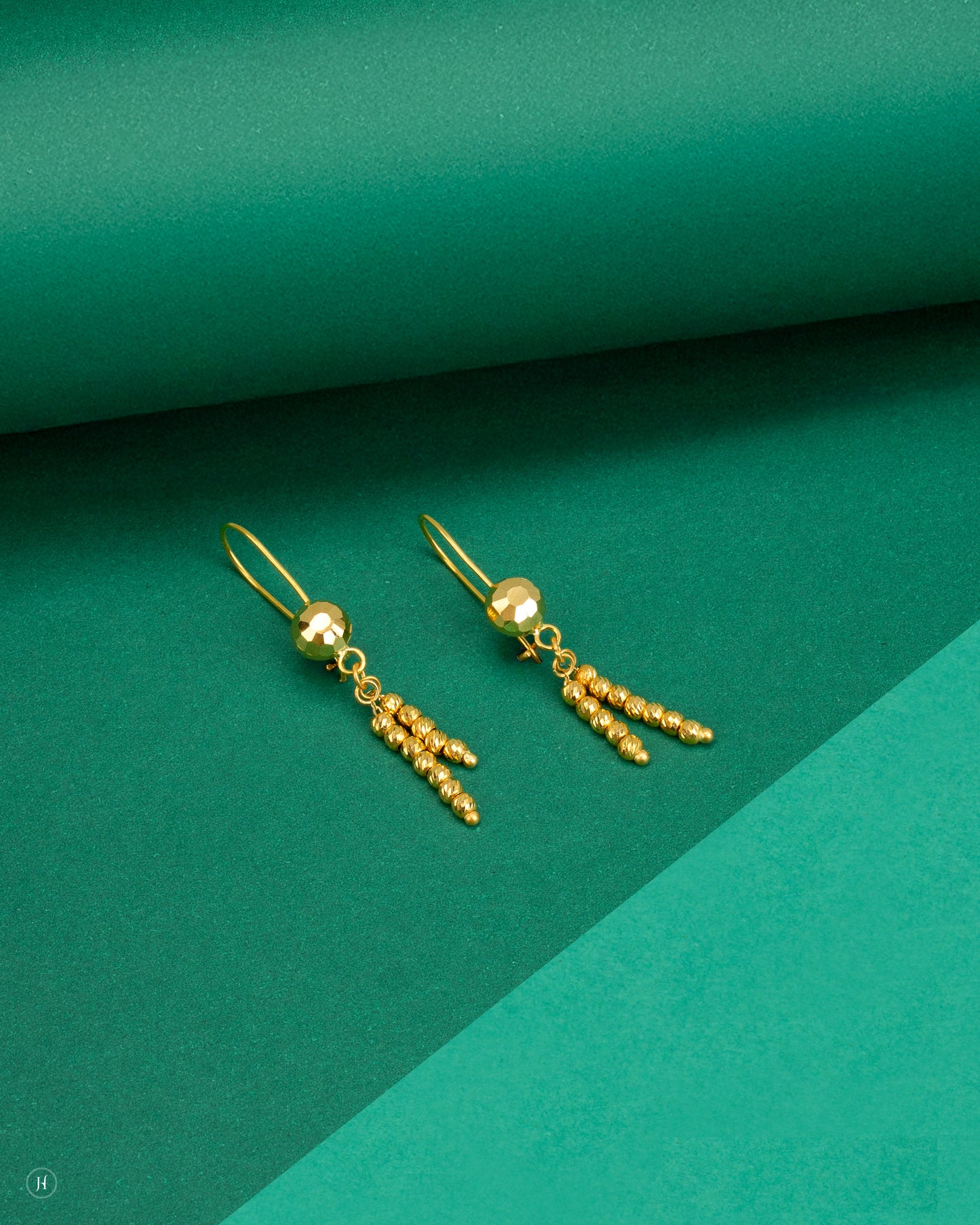 21Karat Yellow Gold Bahraini Multi Beaded Bead Earrings.