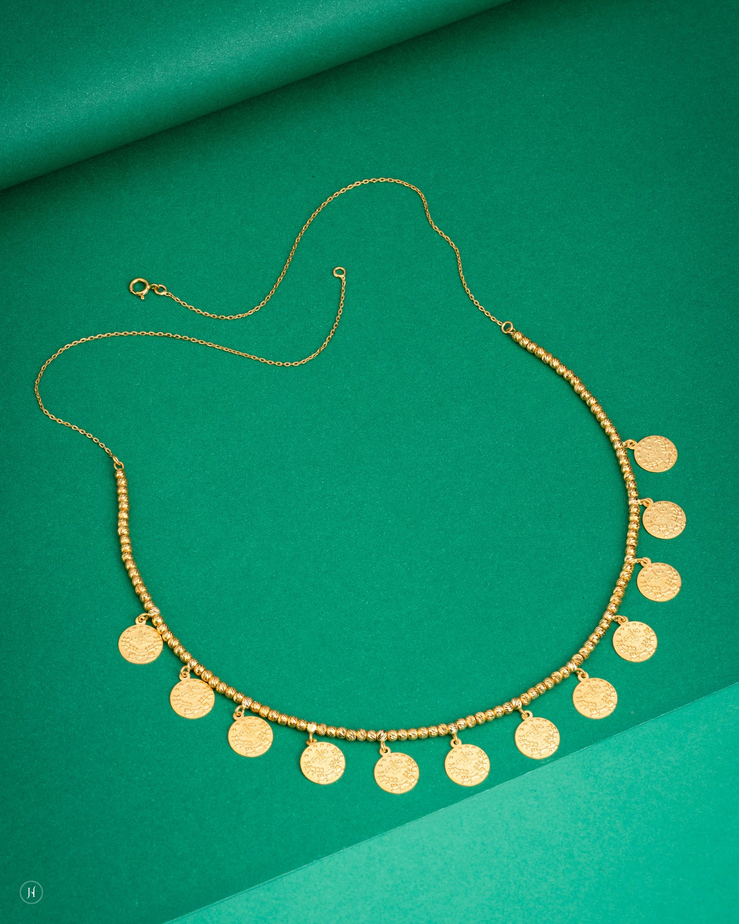 21Karat Yellow Gold Bahraini Multi Coin Necklace Set.