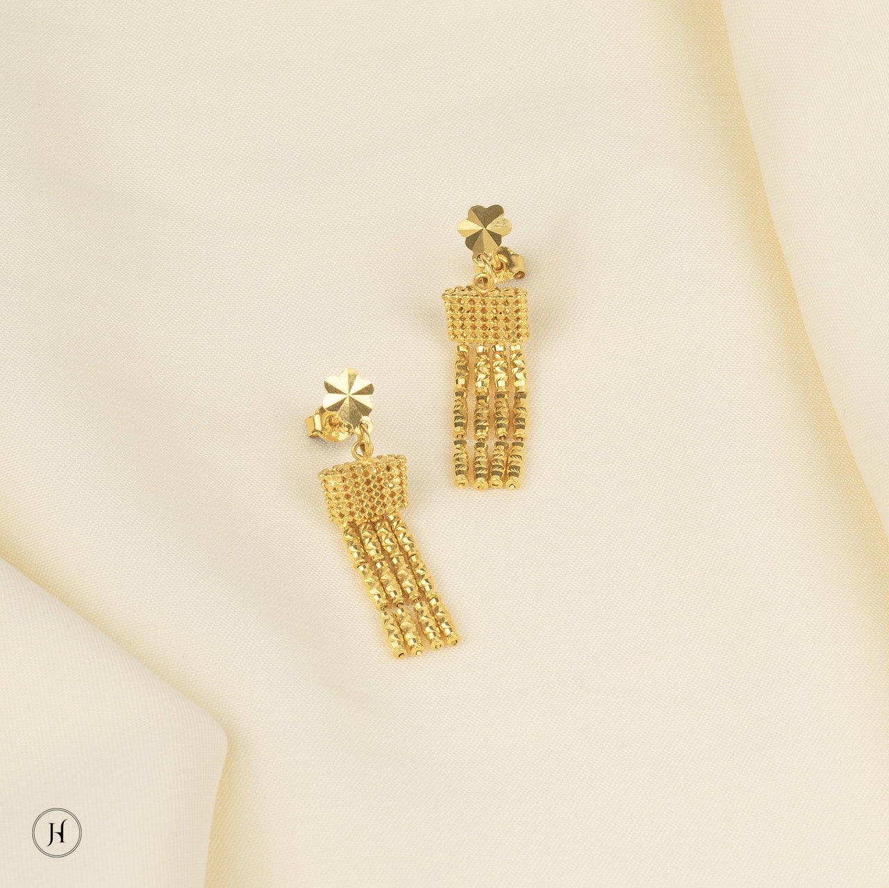 22K Yellow Gold Waterfall Earrings