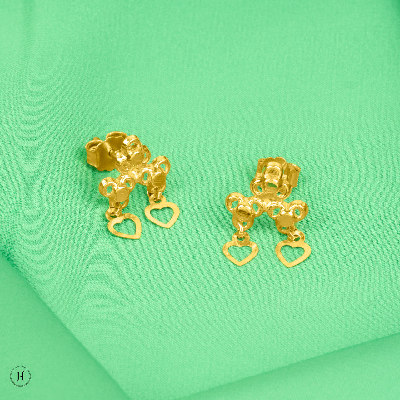 21K Yellow Gold  Petals Earrings