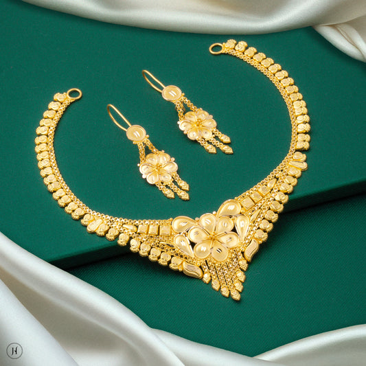 22K Yellow Gold Bridal Choker Set for women in UAE
