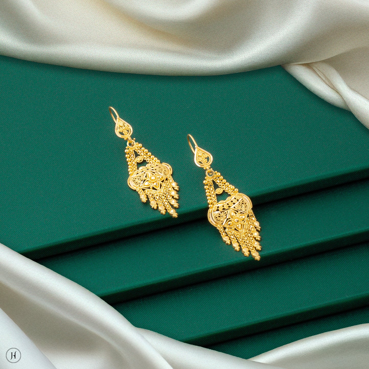 22K Yellow Gold Elegant Multi-Layered Love Necklace Set | bridal necklace set for women in UAE