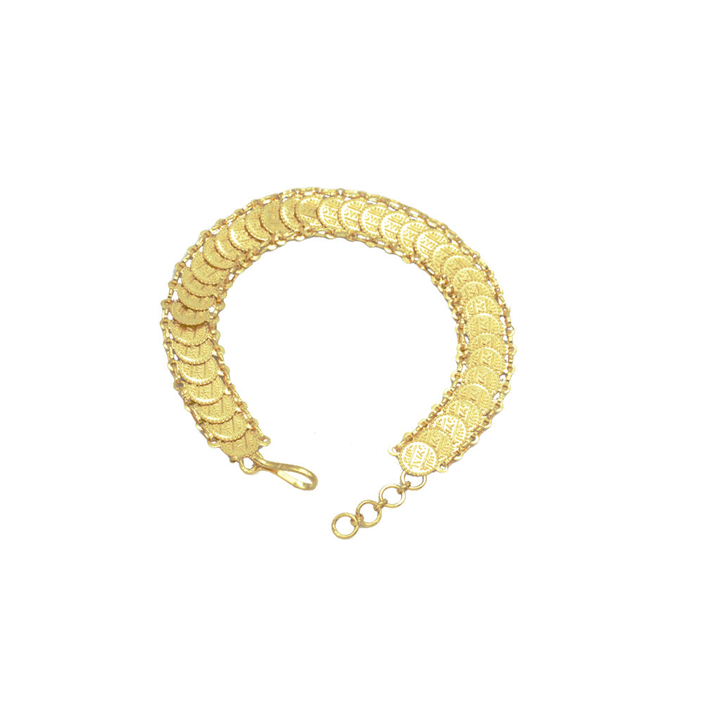 21K Yellow Gold Turkish Coin Bracelet