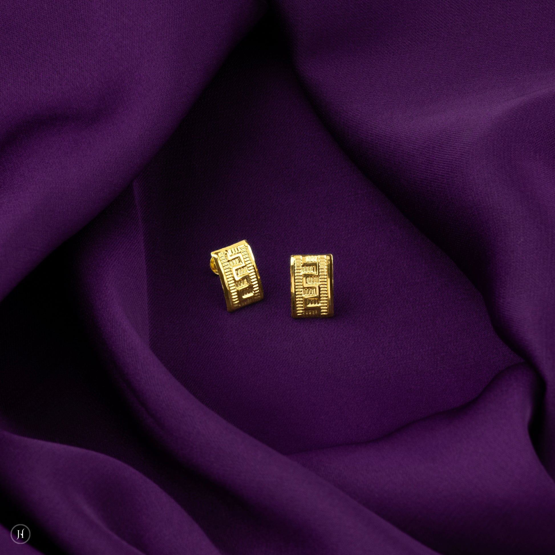 Affordable baby gift | 18K Yellow Gold Baby Rectangle earring Set