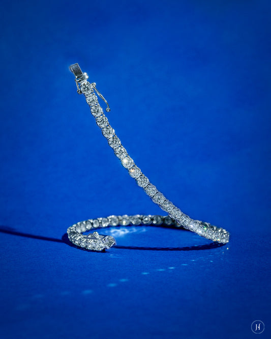 18K Lab Grown Diamond Round 4.72Ct Tennis Bracelet