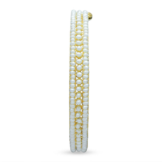 21K Yellow Gold Bahraini Pearl Basit Bangle