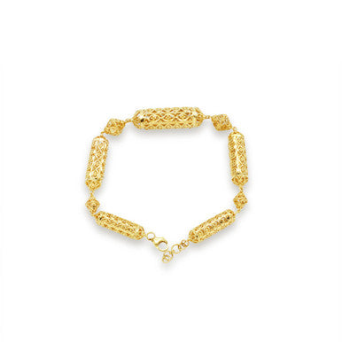 21K Yellow Gold Bahraini Tube Bracelet