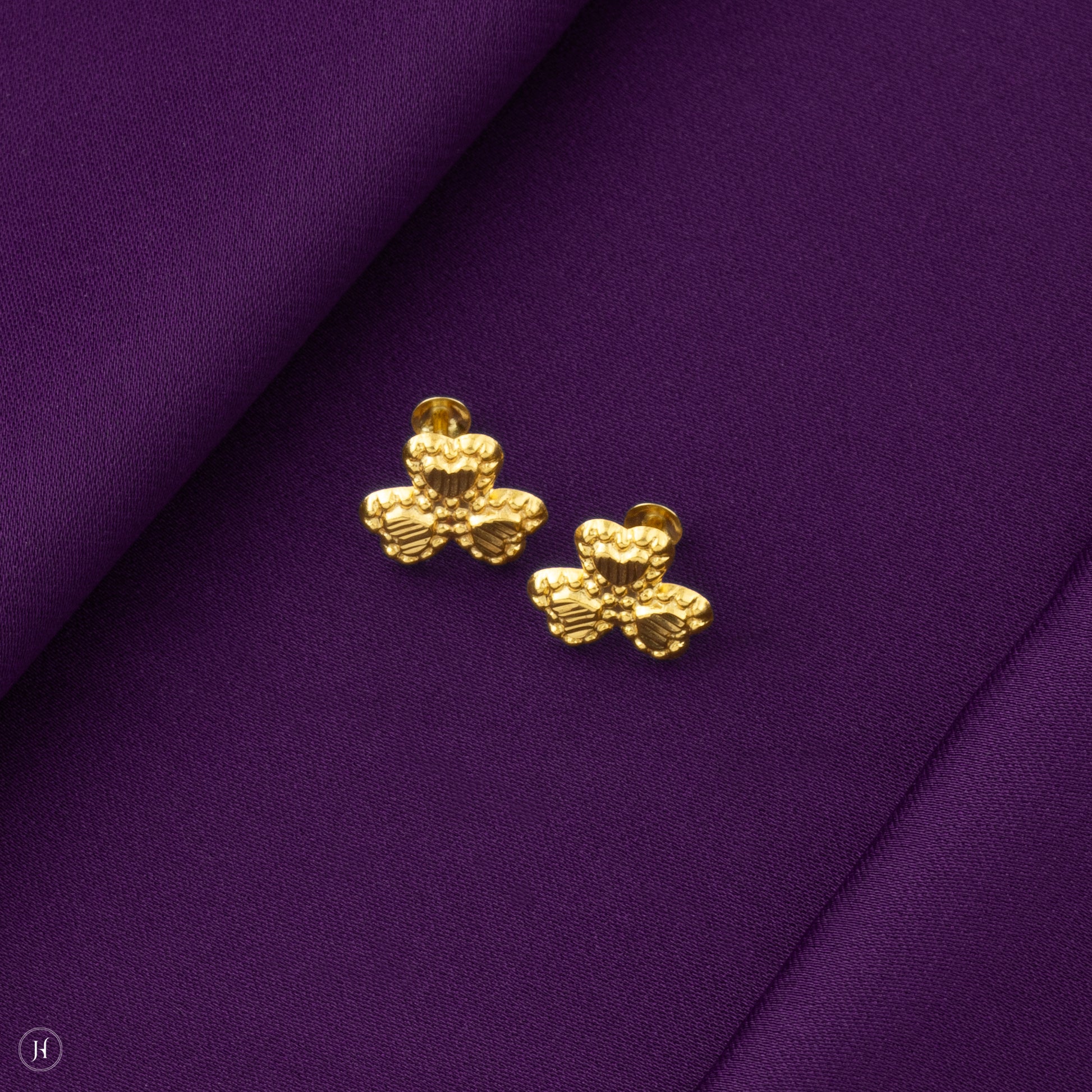 Cute Baby Gift | 18K Gold Baby Heart Lightweight earrins In UAE