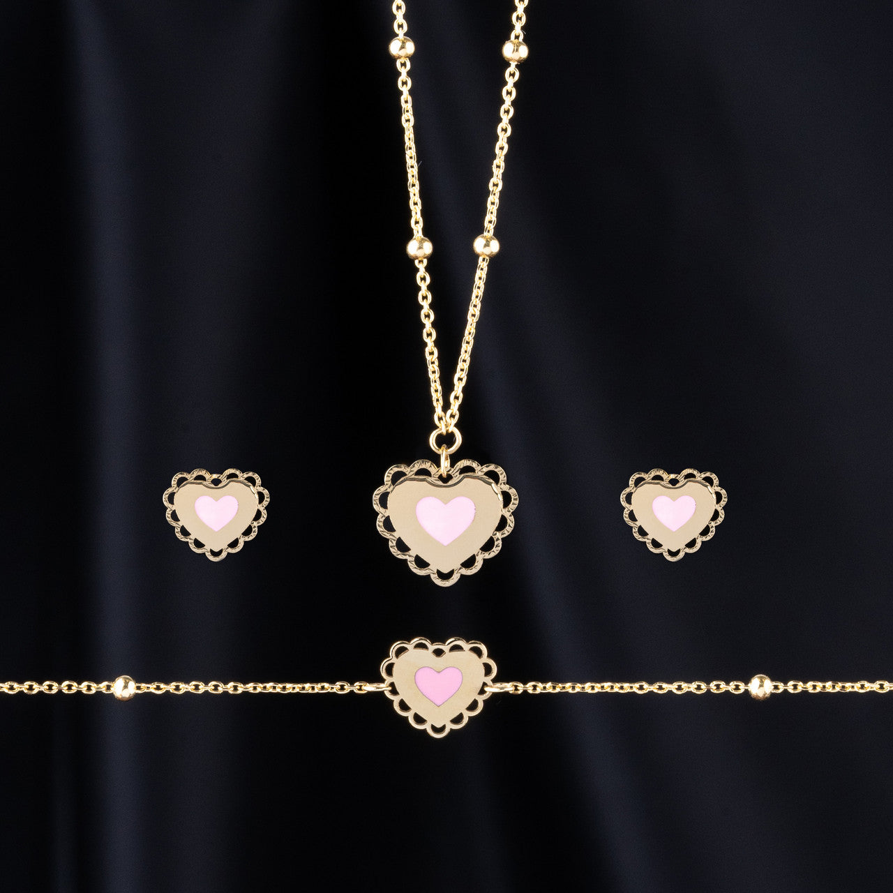 18K Yellow Gold Heart-In-Heart Baby Necklace Set
BABY JEWELLERY DUBAI
GOLD BABY JEWELLERY SET
SHARJAH GOLD SOUQ
GOLD GIFT FOR BABY GIRL