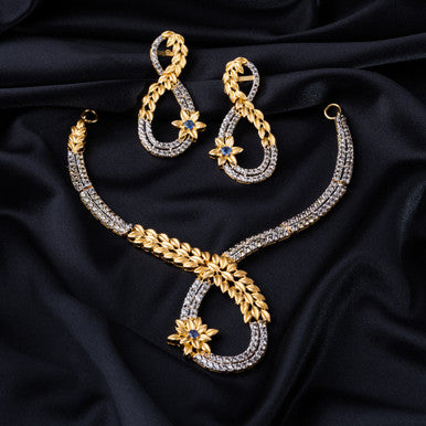 22K Yellow Gold Pakistani Infinity Vine Necklace Set