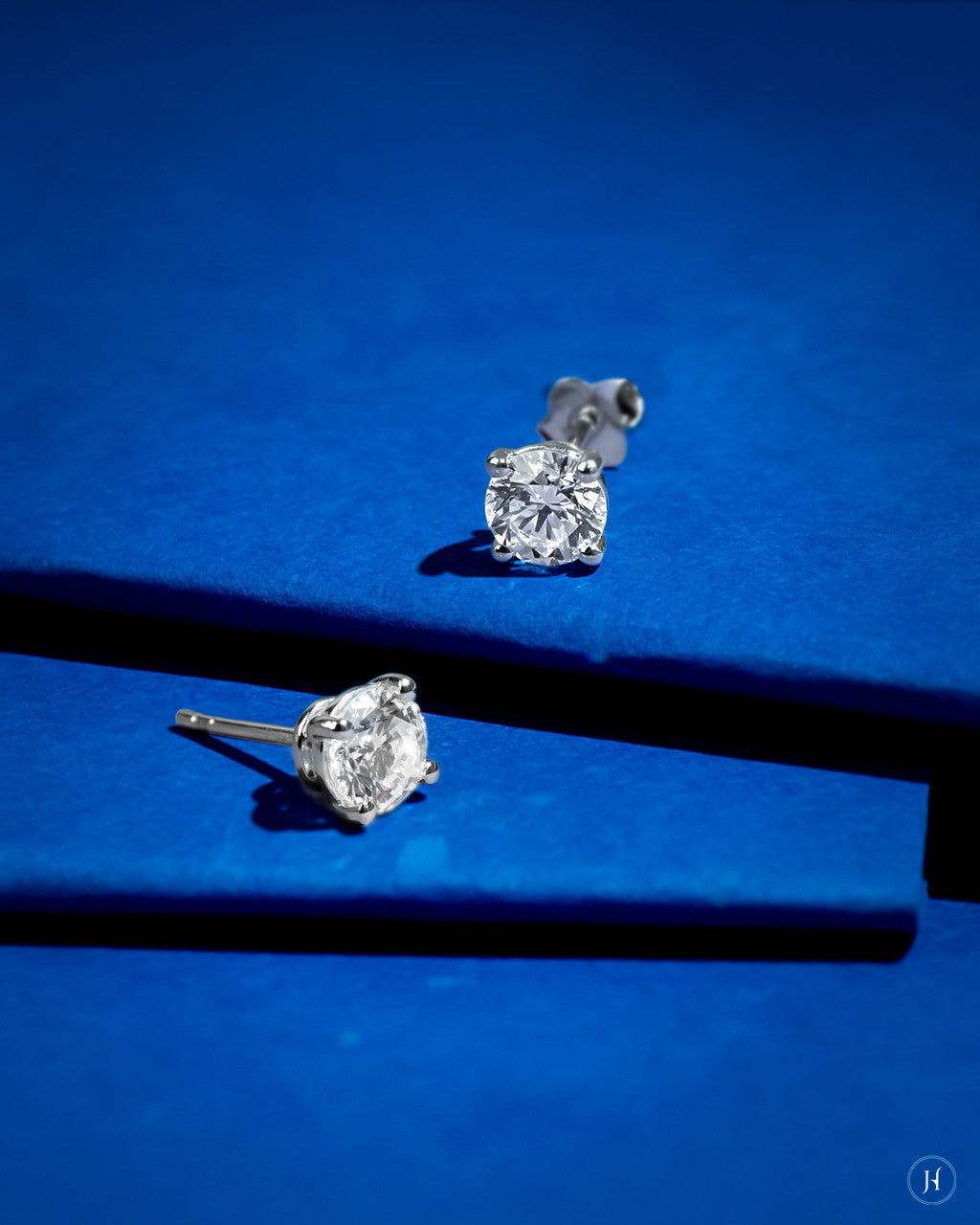 18K Lab Grown Diamond 2.20 Ct Solitaire Stud Earrings