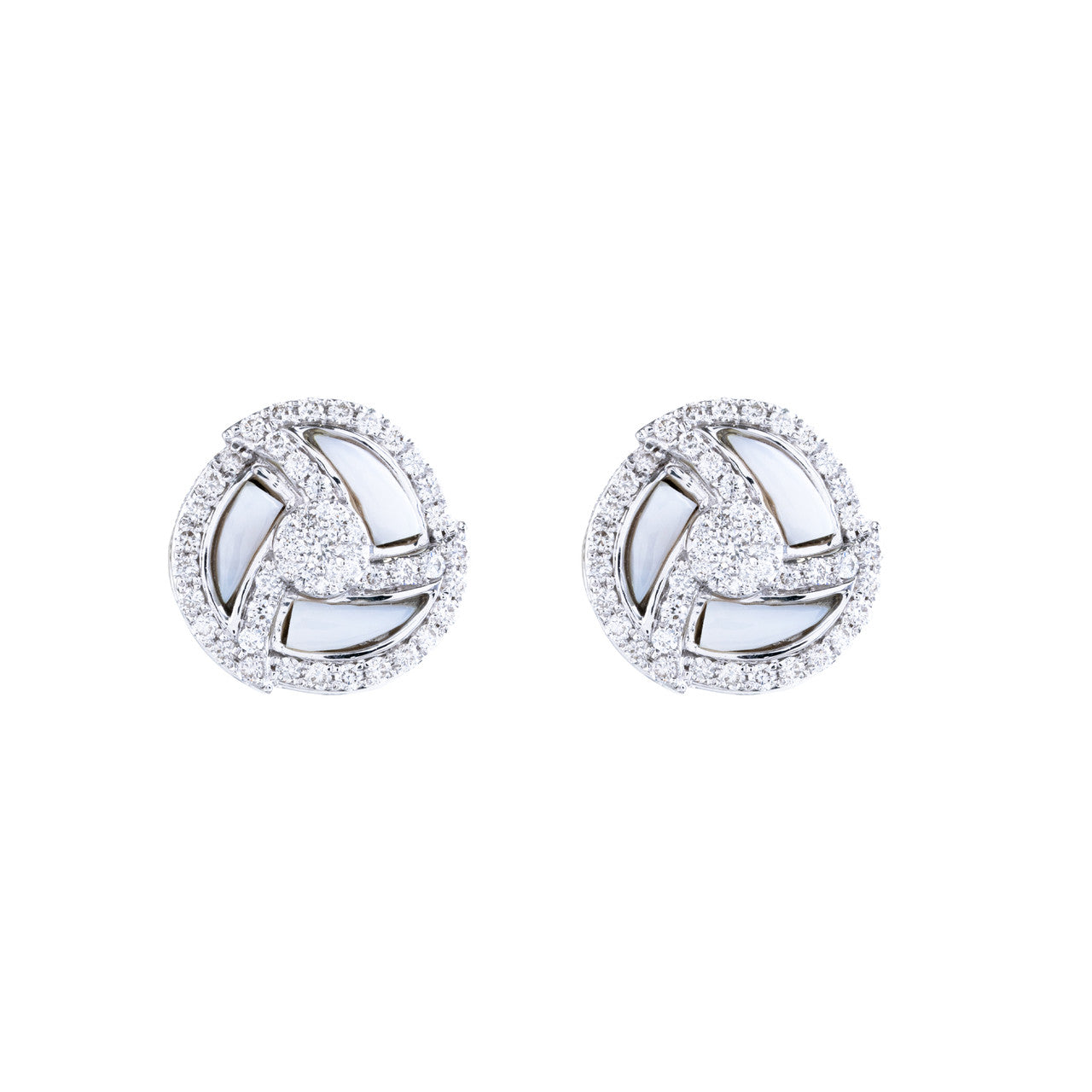 18K White Gold Mother of Pearl Diamond earrings