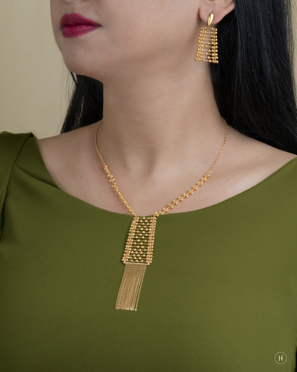 21K Yellow Gold Italian Lite Kareena Necklace Set