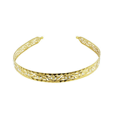 21K Yellow Gold Bahraini Pearl Headband