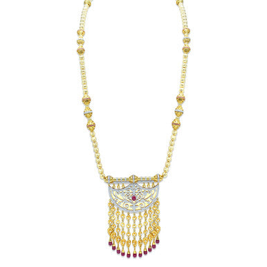 21K Yellow Gold Italian Emirati Shnaf Opera Necklace