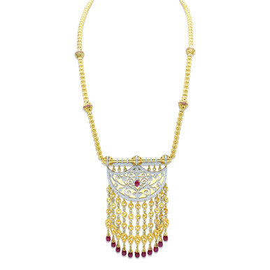 21K Yellow Gold  Emirati Classic Emirati Shnaf Opera Necklace