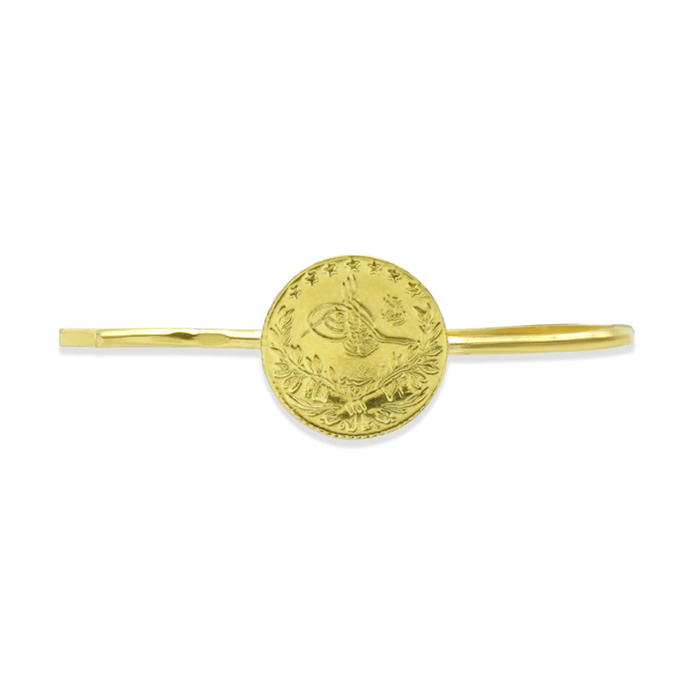 21K Yellow Gold Bahraini Turkish Coin Hair Pin