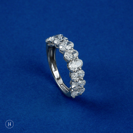 18K White Gold Lab Grown Diamond Oval Tennis Ring