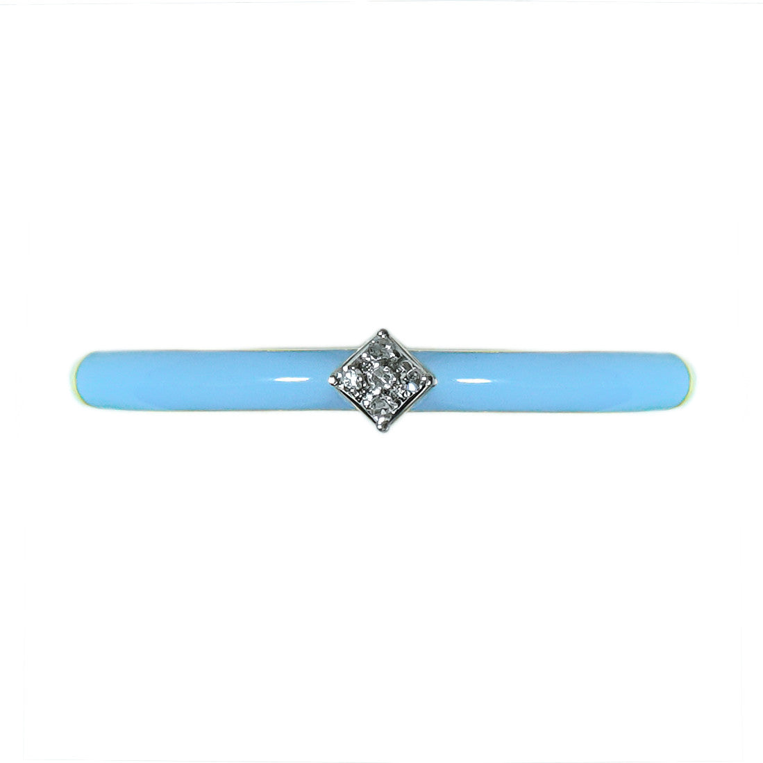 18K Rose Gold Sky Enamel Diamond  Ring