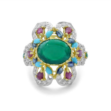 22K Yellow Gold Pakistani Royal Flower Ring