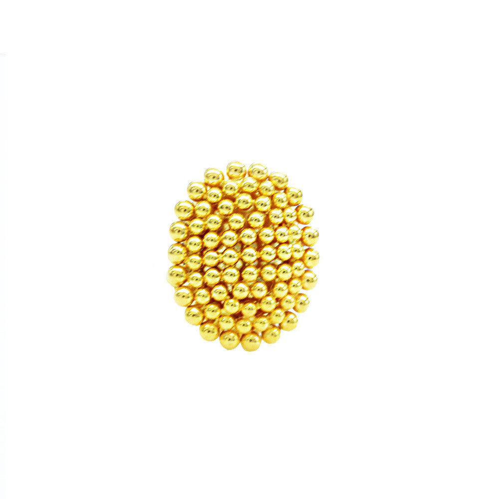 21K Yellow Gold Bahraini Beaded Oval Ring